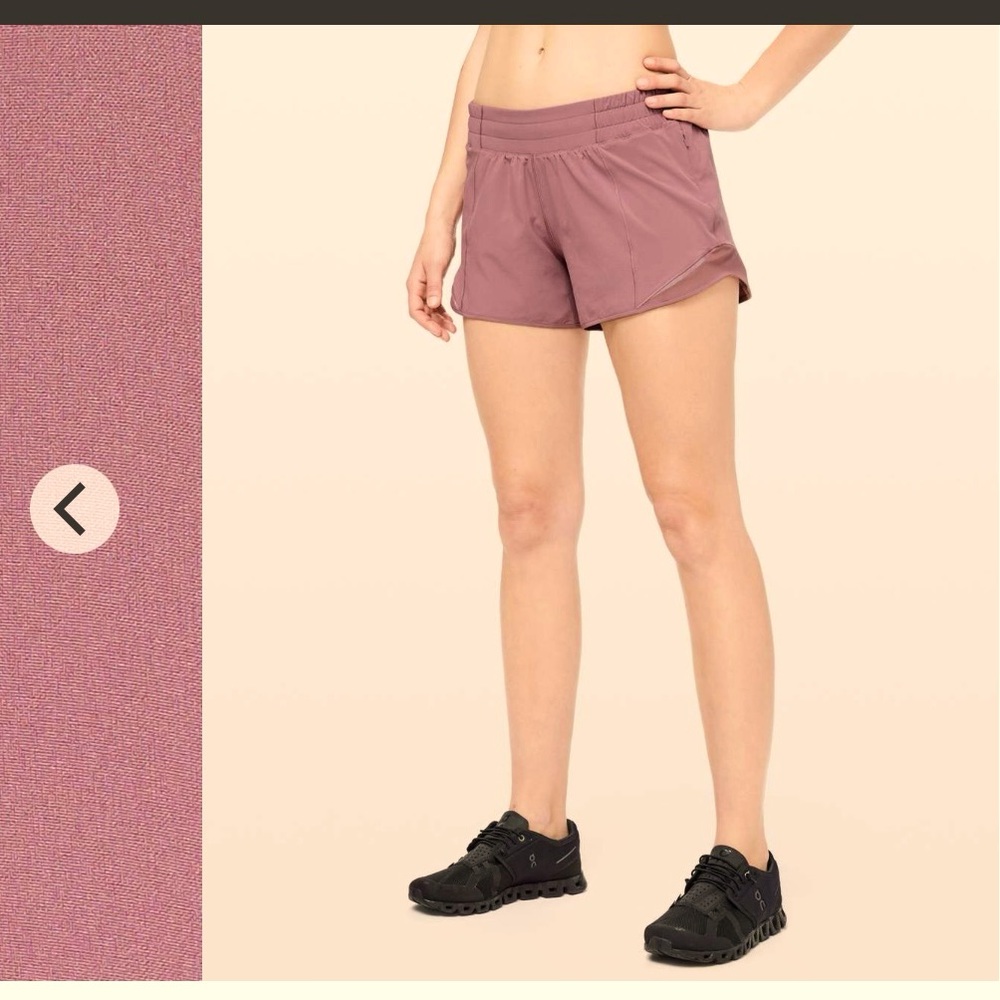 Lululemon Hotty Hot Low-Rise Short 4"
Size 8 Dusty Rose Pink Mauve